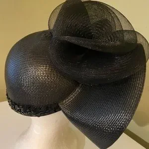 Really Cute and Stylish Black Church Dress Hat Lily and Taylor Hat H952 - Black – Church suits for less main image 3